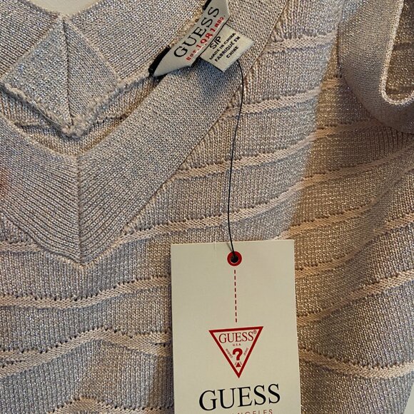 Guess Silver/Cream sparkle bodycon dress - Picture 3 of 3